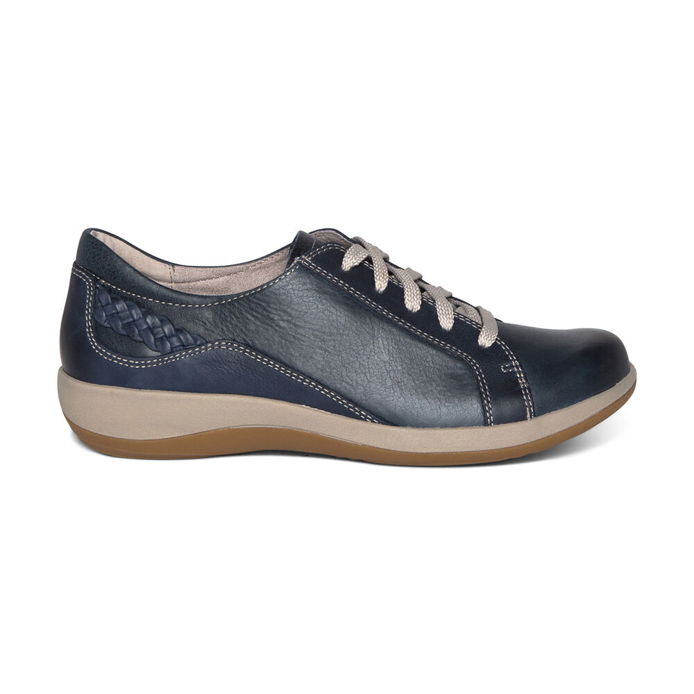 Aetrex Women's Dana Lace Up Oxford Dress Shoes - Navy | USA LXDM5YQ